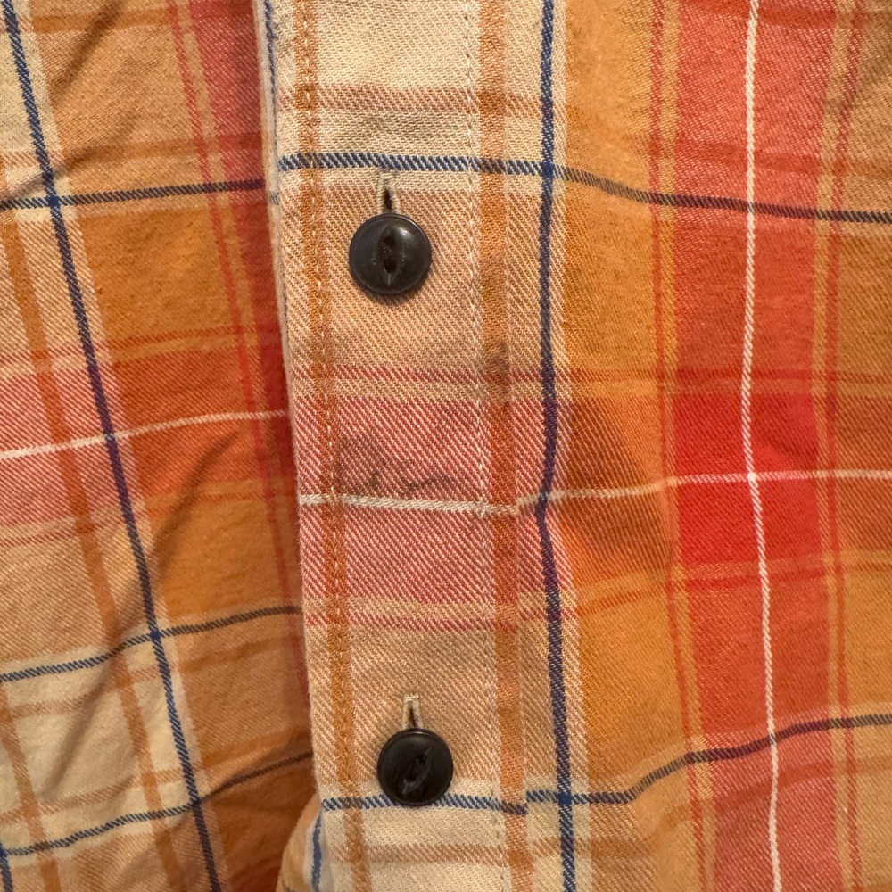 Pendleton Orange Checkered Plaid Flannel Button U… - image 3